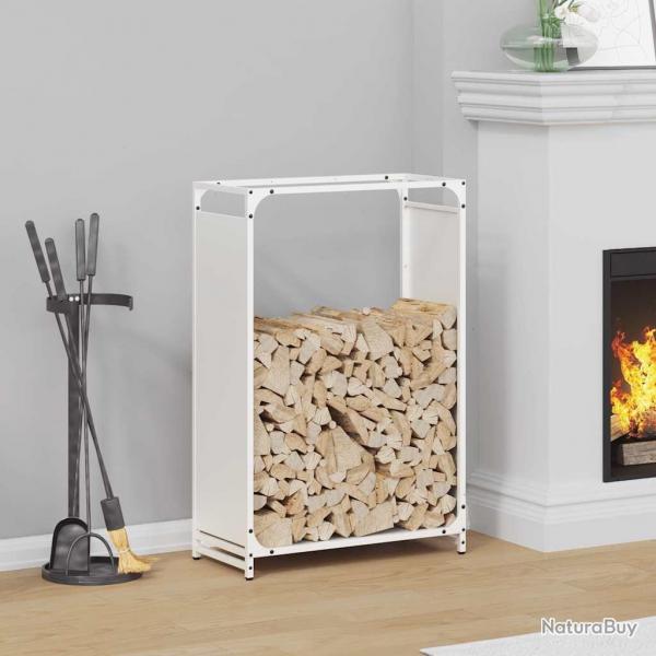 Portant de bois chauffage blanc 60x28x90 cm