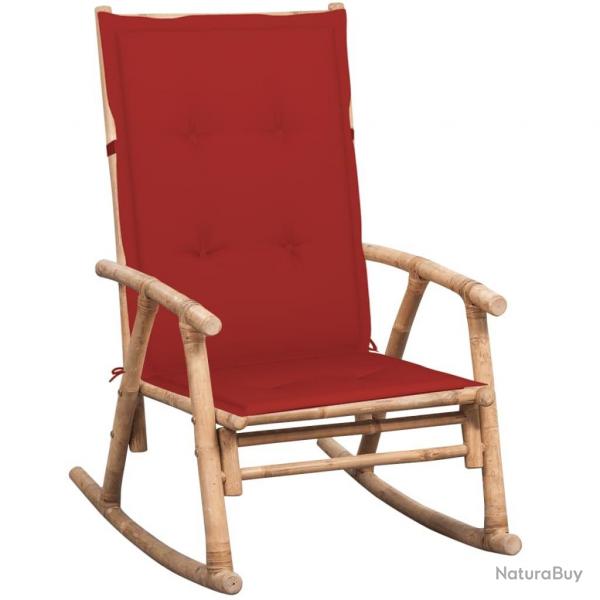 Chaise  bascule avec coussin Bambou