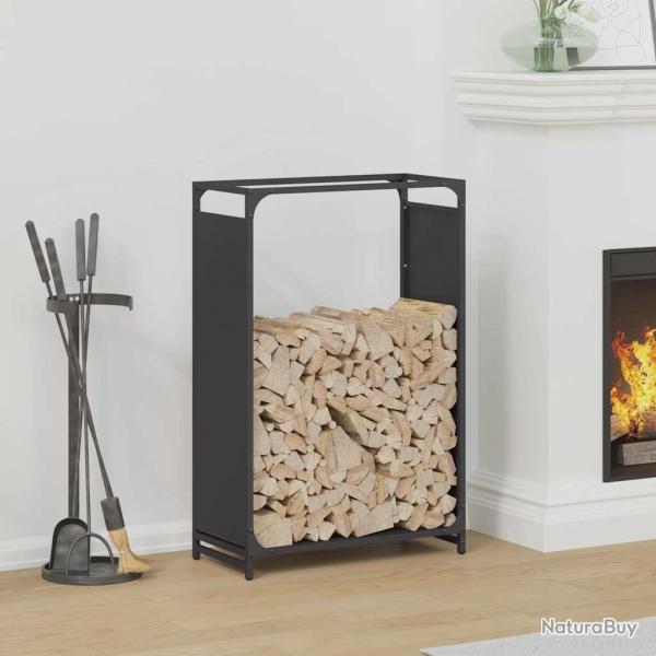 Portant de bois chauffage noir 60x28x90 cm acier lamin  froid