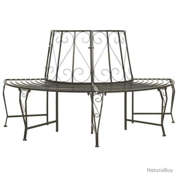 Banc d'arbre de jardin Demi-rond 160 cm Acier