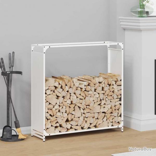 Portant de bois chauffage blanc 90x28x90 cm