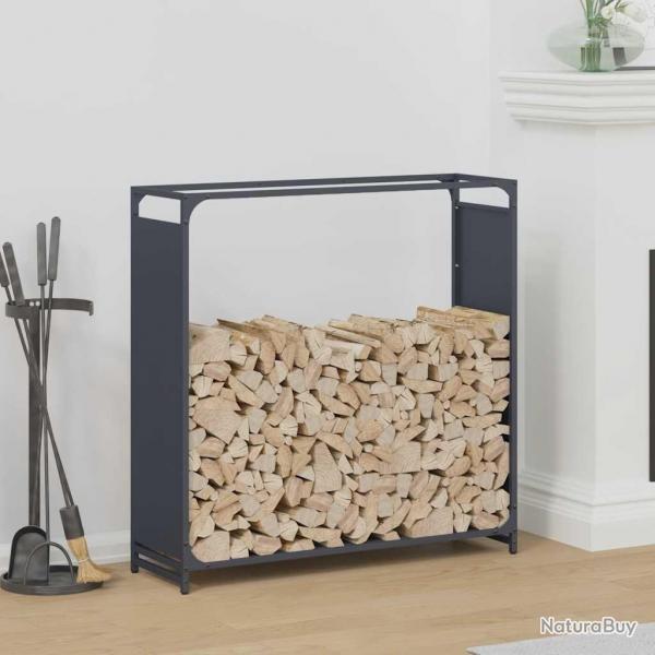 Portant de bois chauffage anthracite 90x28x90 cm