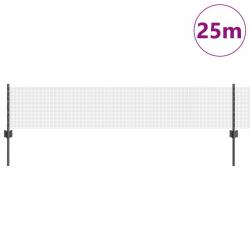 Clôture en fil soudé avec 11 poteaux en U Gris 0.4x25 m Acier