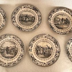 6 Assiettes Louis-Lebeuf Montereau « La vie de Napoléon » XIIII ème siècle