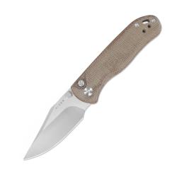 Couteau Pliant Kizer Drop Bear 2 Button Lock Lame Acier Nitro-V Micarta Naturel KIVT KIV36192CC1
