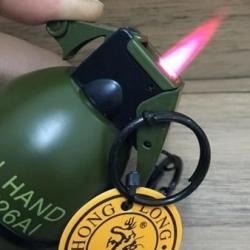GRENADE PORTE CLES BRIQUET COUPE VENT EN METAL 8.5 cm X 5 CM