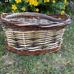 Panier en osier avec anse bois de cerf, NEUF