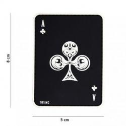 Patch 3D PVC Carte AS de Trefle (101 Inc) Noir