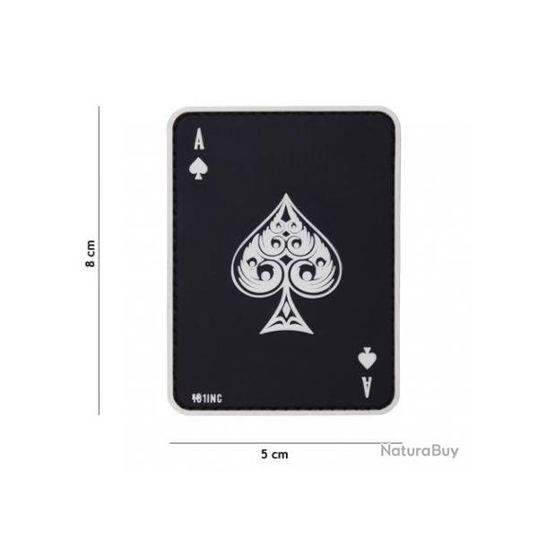 Patch 3D PVC Carte AS de Pique (101 Inc) Noir