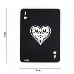 Patch 3D PVC Carte AS de Coeur (101 Inc) Noir