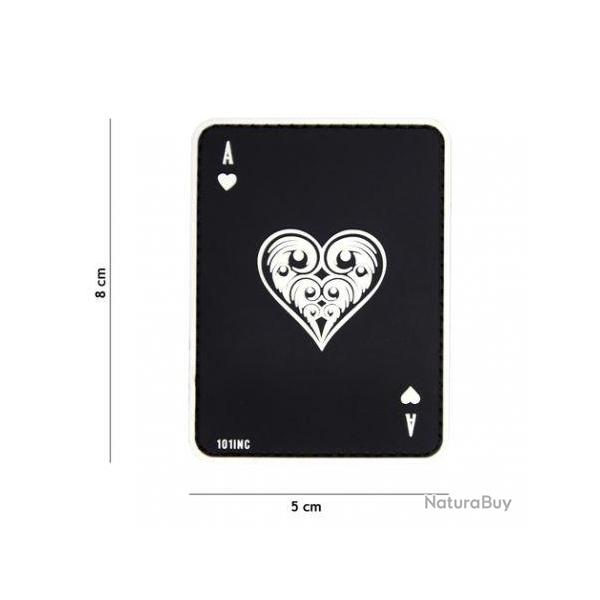 Patch 3D PVC Carte AS de Coeur (101 Inc) Noir