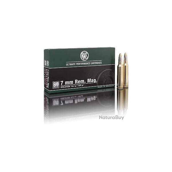 Munitions RWS calibre 7mmRem Mag Evolution Power Bonded 159gr - 10.3g x20