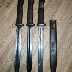 Lot baïonnettes mauser k98 ww2
