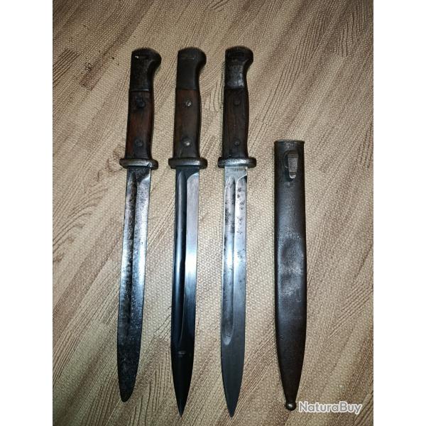 Lot baonnettes mauser k98 ww2