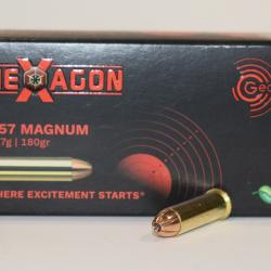 Boite 50 cartouches Geco Hexagon cal 357 Magnum 180 grains