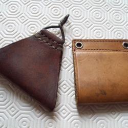 militaria ww1 FR triangle de brelage 14/18 et carré cuir FR pour équipement U.S.après 45 indo