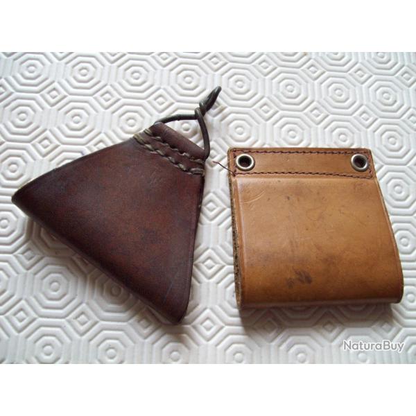 militaria ww1 FR triangle de brelage 14/18 et carr cuir FR pour quipement U.S.aprs 45 indo