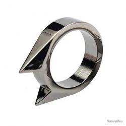 BAGUE DE DÉFENSE EN ACIER INOXYDABLE - NOIRE - LIVRAISON GRATUITE