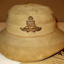 CASQUE TROPICAL de l'ARTILLERIE COLONIALE BRITANNIQUE WW1