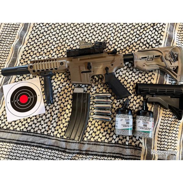 CROSMAN BUSHMASTER MPW FULL AUTO CO2 Bille acier 4.5mm BLACK TAN
