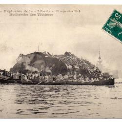 CPA - Marine Militaire -TOULON Explosion de la Libert&eacute; 25 septembre 1911 recherche N&deg;1618