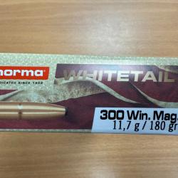 NORMA CAL 300 WIN WHITETAIL 11.7G/180GR BTE DE 20 BALLES VENDU PAR 2 BOITES FRAIS DE PORT OFFERT