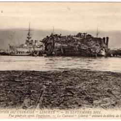 CPA - Marine Militaire -LA CATASTROPHE DU CUIRASSE " LIBERTÉ " 25 septembre 1911  N°1593