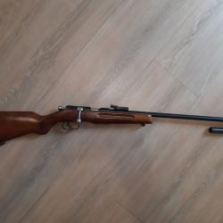 Vends Carabine mono coup 22 Lr Manufrance Très bon état + silencieux