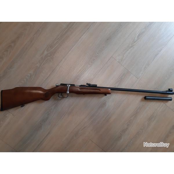 Vends Carabine mono coup 22 Lr Manufrance Trs bon tat + silencieux