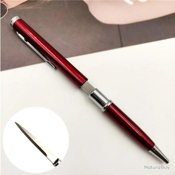Stylo Couteau ouvre lettre lame cachs en acier inoxydable Coloris aux choix Rouge