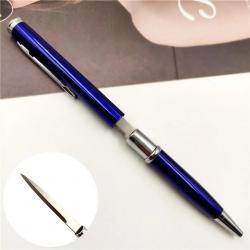 Stylo Couteau ouvre lettre lame cachés en acier inoxydable Coloris aux choix Bleu