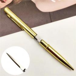 Stylo Couteau ouvre lettre lame cachés en acier inoxydable Coloris aux choix Or