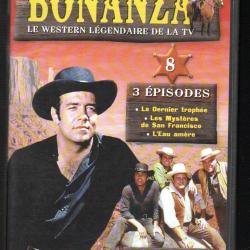 bonanza , western dvd 8 3 épisodes ,le dernier ytophée, les mystères de san francisco, l'eau amère