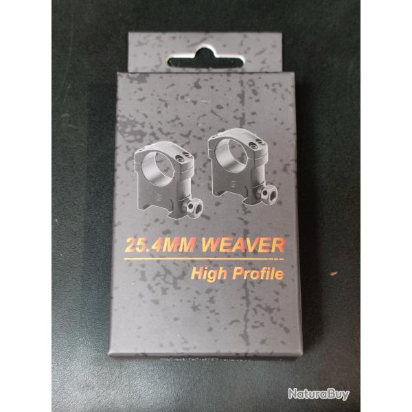 Collier VECTOR OPTICS Weaver 25.4mm Haut