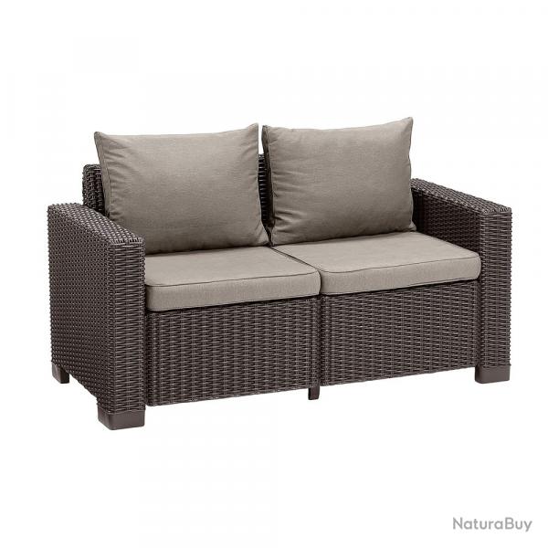 Canap 2 places California marron Keter