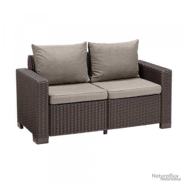 Canap 2 places California marron Keter