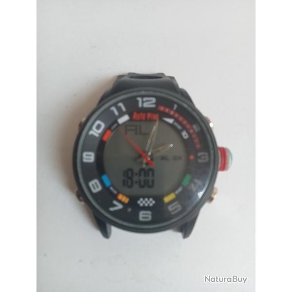 montre 1980 digital auto-plus 2 piles remis  neuf fonctonnr sans bracelet
