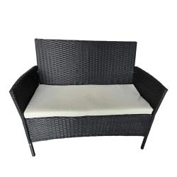 Salon de jardin 4 pièces résine tressée noir