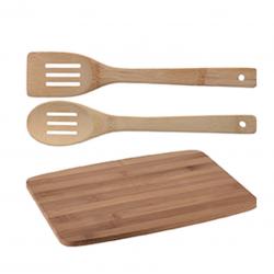 Planche à découper bambou + 2 spatules