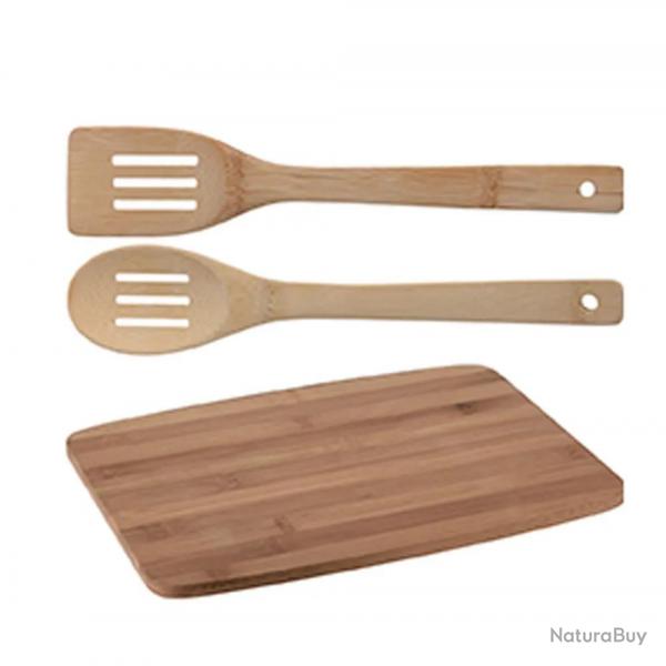 Planche à découper bambou 33 x 23 x 1 cm 2 spatules