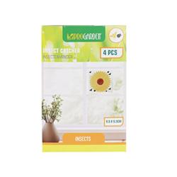 4 Pi&egrave;ges &agrave; mouche adh&eacute;sif sans produits chimiques 9,5 x9,5cm