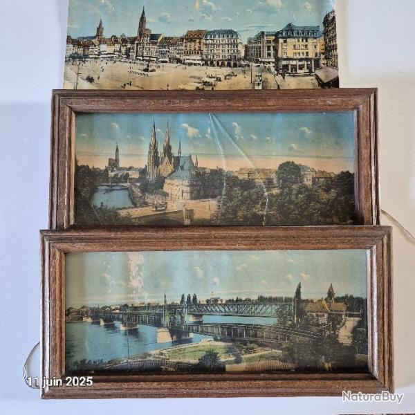 3 photos colorises des annes 1900 et les 3 cadres , Strasbourg ?