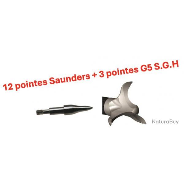 Pack de pointes Saunders + G5 Small Game Head