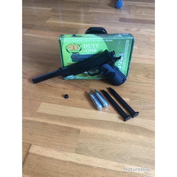 STI DUTY ONE blowback co2 noir ASG + 1 chargeur + 1 silencieux
