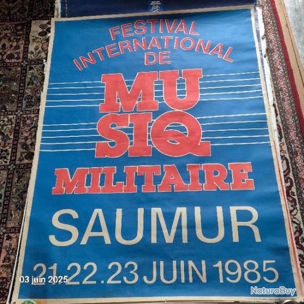 1985 Grande affiche du festival de la musique militaire de Saumur, Spectacle militaire dans la vall