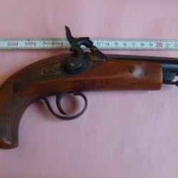 BEAU PISTOLET DERRINGER A PERCUSSION, TYPE PHILADELPHIA , TBE