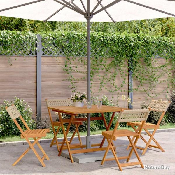 Ensemble  manger de jardin 5 pcs rsine tresse et bois massif