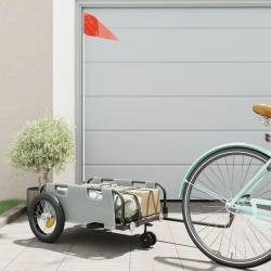 Remorque de vélo gris tissu oxford et fer