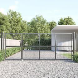 Portal de jardin maille anthracite 350x175 cm acier galvanisé
