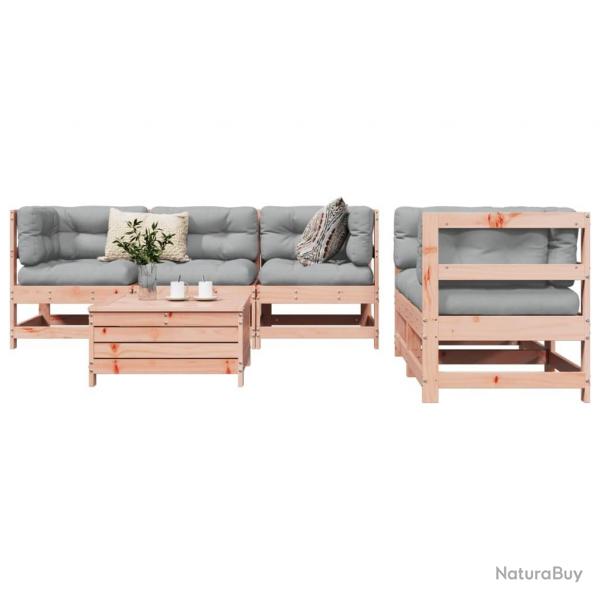 Salon de jardin 6 pcs bois massif sapin de douglas